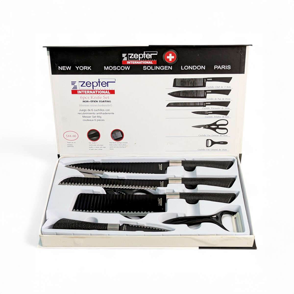 Zepter 6 Pieces Professional Nonstick Knife Set | ননস্টিক নাইফ সেট।