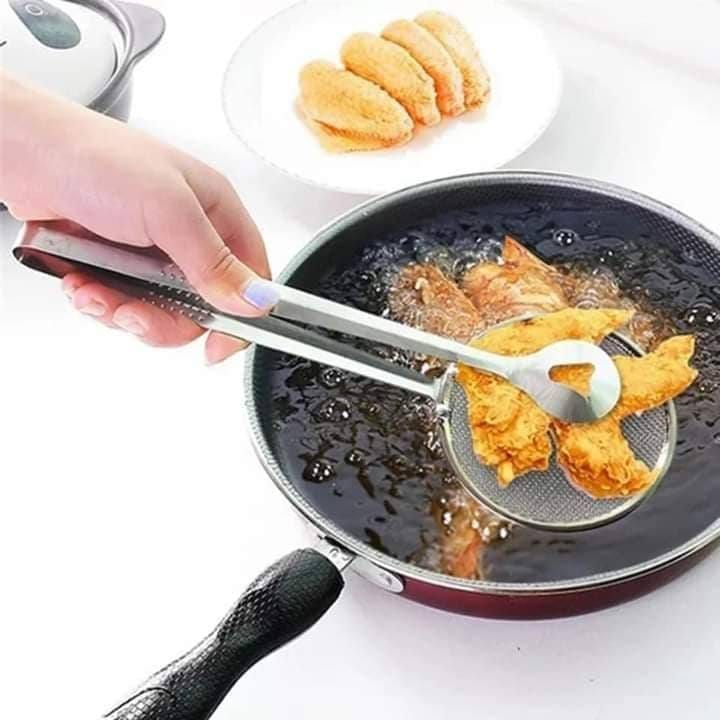 Multipurpose oil frying spoon with filter