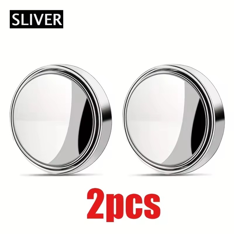 Silver Suction Mirror For Car Bike Shop 2Pis 360 Degree